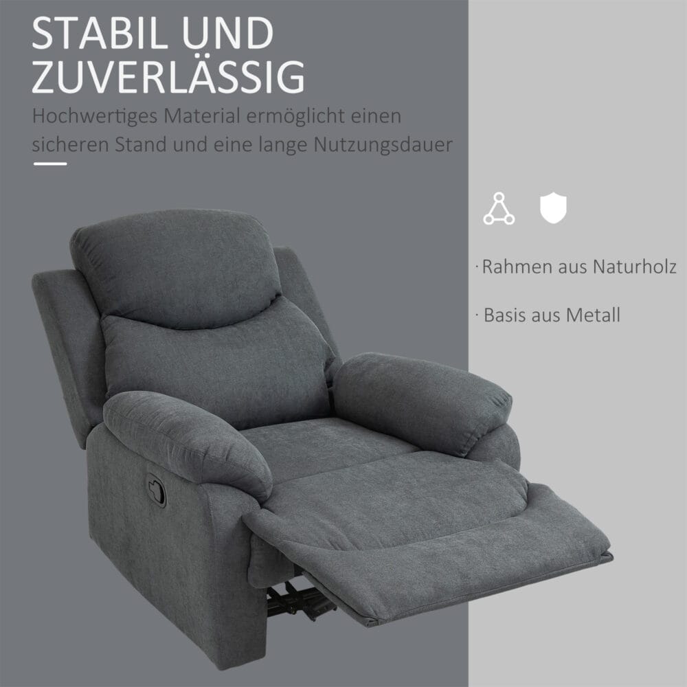 Fernsehsessel Relaxsessel Stoffbezug 97x96x105.5cm