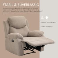 Fernsehsessel Relaxsessel Stoffbezug 97x96x105.5cm