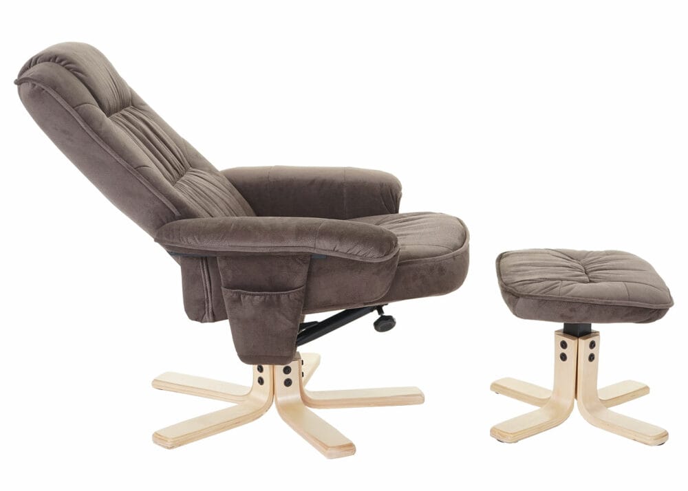 Fernsehsessel Relaxsessel mit Hocker Wildlederimitat Textil
