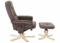 Fernsehsessel Relaxsessel mit Hocker Wildlederimitat Textil