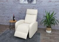 Fernsehsessel Sessel mit Liegefunktion Stoff/Textil ~ creme