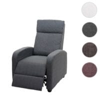 Fernsehsessel Sessel mit Liegefunktion Stoff/Textil ~ grau-braun