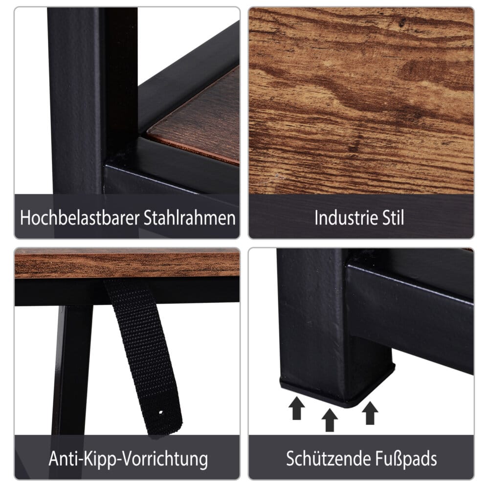 Fernsehtisch Lowboard Sitzbank Industrial Rustik 120x40x45cm