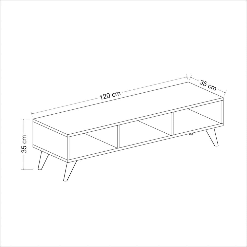 Fernsehtisch Aaskov 35x120x35cm Weiss