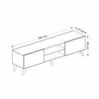 Fernsehtisch Grindsted mit 2 Fächern und 2 Ablagen Eicheoptik