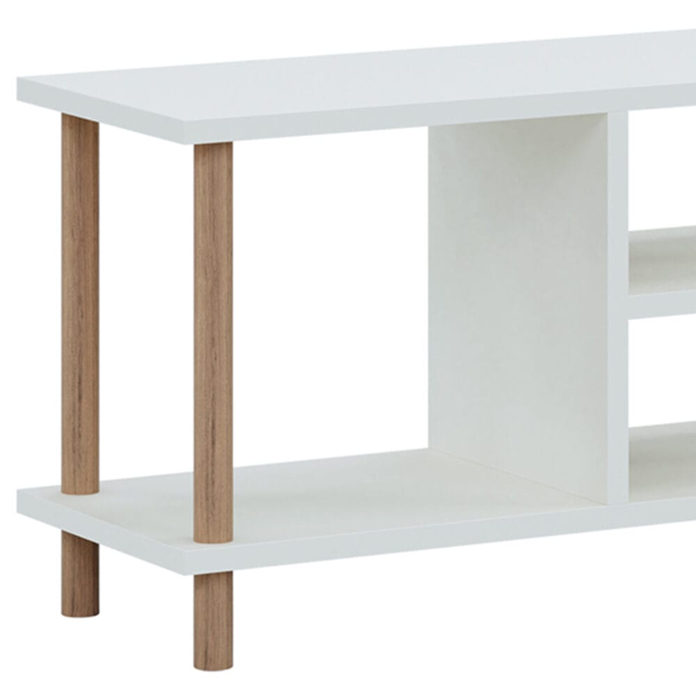 Fernsehtisch Ærøskøbing mit 2 Ablagefächern 43x120x29cm Weiss