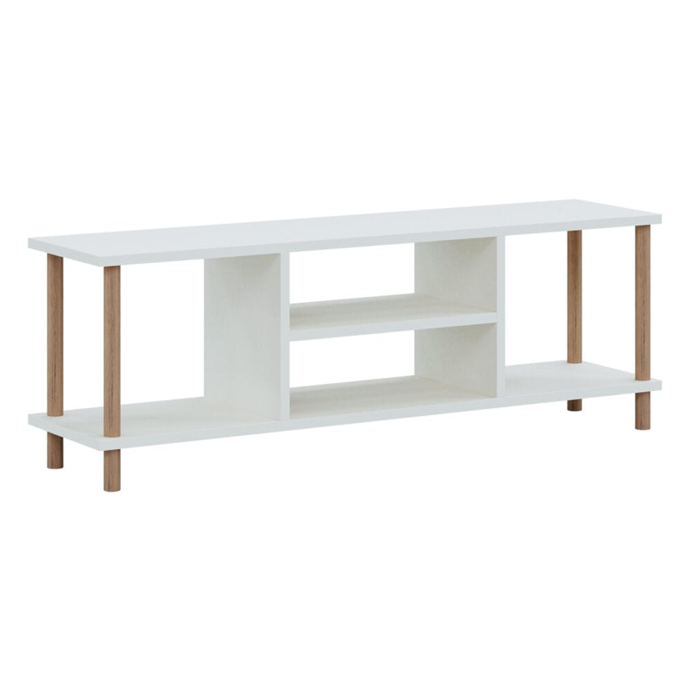 Fernsehtisch Ærøskøbing mit 2 Ablagefächern 43x120x29cm Weiss