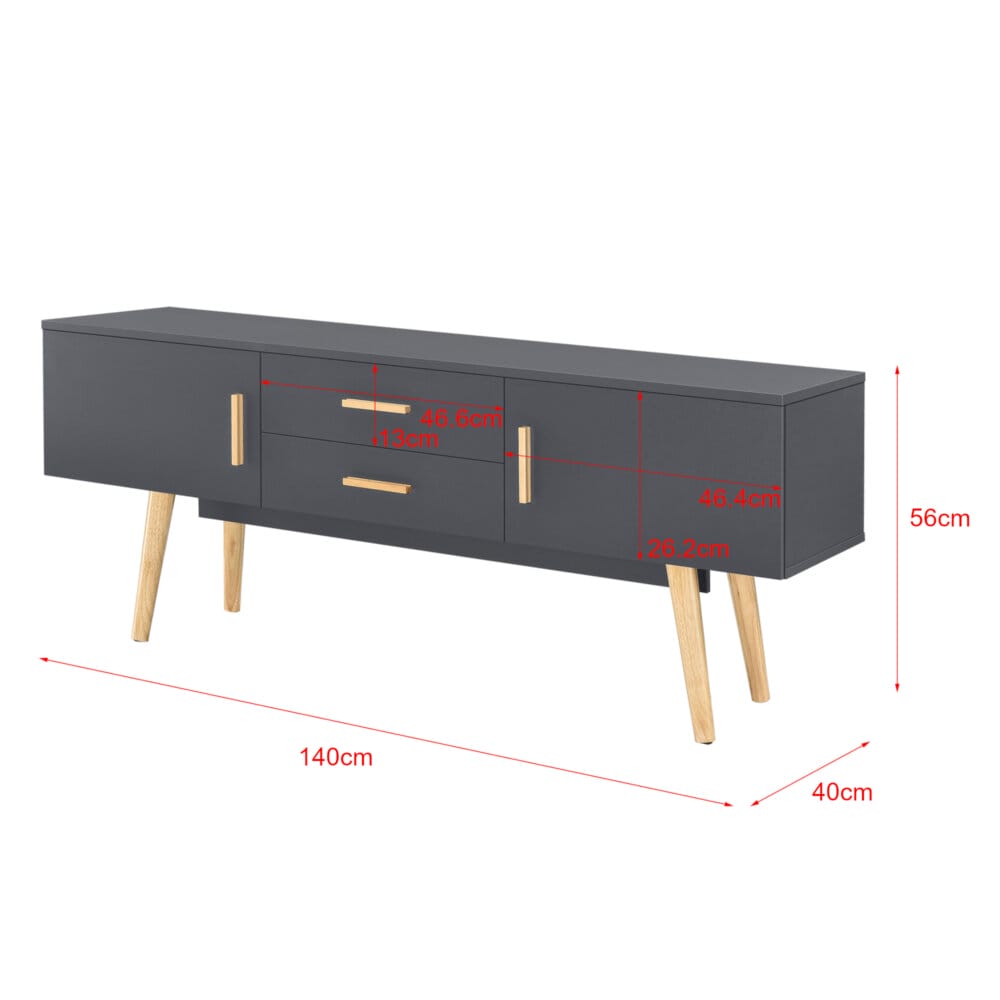 Fernsehtisch Alavus 140x40x56 cm mit 2 Schranktüren