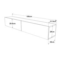 Fernsehtisch Lapinlahti 180x31.5x29.5cm Eiche rustikal