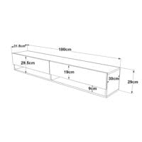 Fernsehtisch Laitila 180x31.5x29.5cm Eiche rustikal/Anthrazit