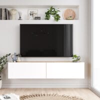 Fernsehtisch Lapinlahti 140x31.5x29.5cm Eiche rustikal/Weiss
