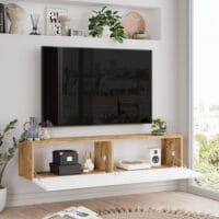 Fernsehtisch Lapinlahti 140x31.5x29.5cm Eiche rustikal/Weiss