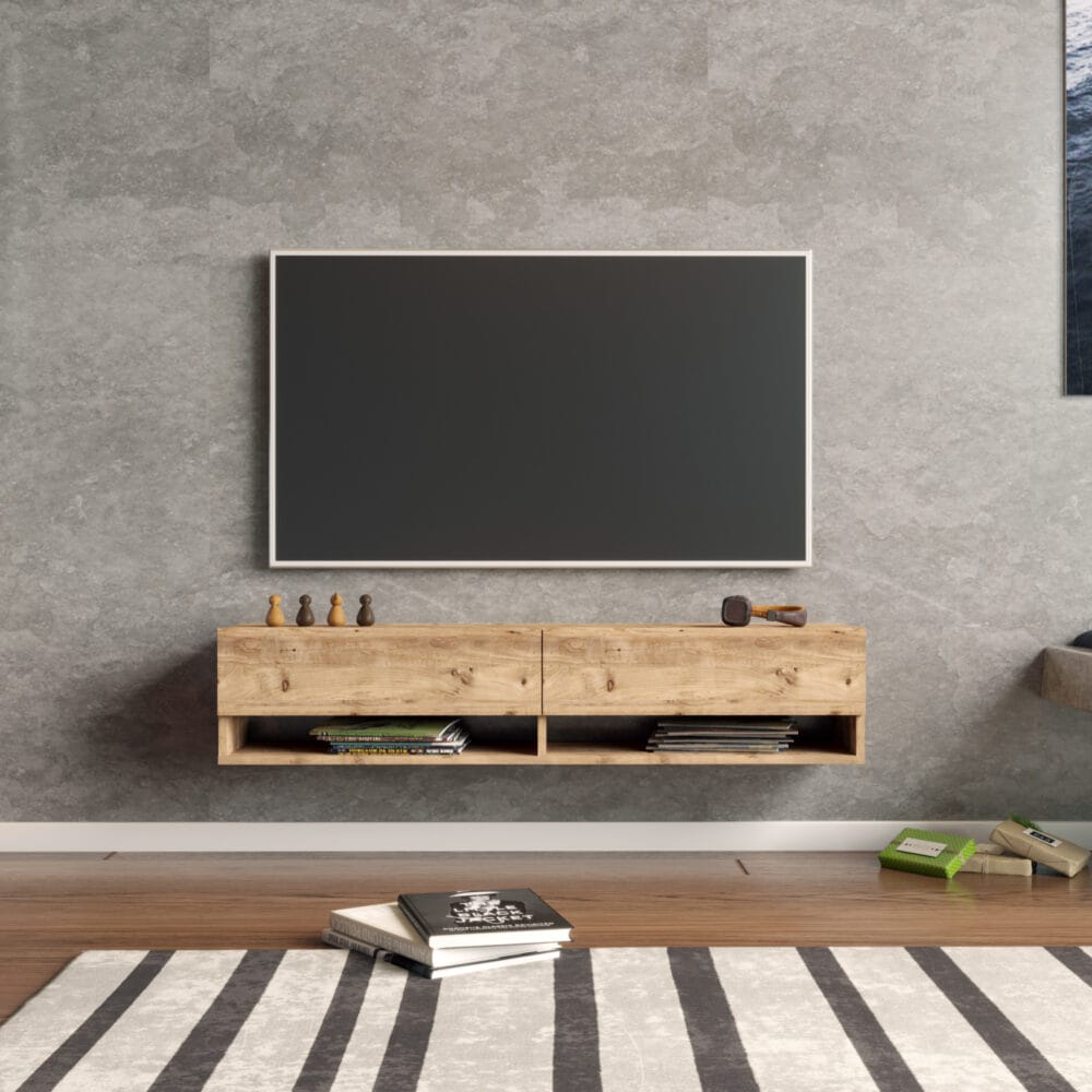 Fernsehtisch Laitila 140x31.5x29.5cm Eiche rustikal