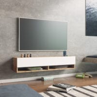 Fernsehtisch Laitila 140x31.5x29.5cm Eiche rustikal/Weiss