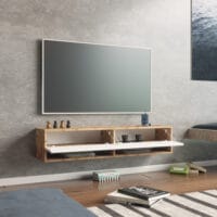 Fernsehtisch Laitila 140x31.5x29.5cm Eiche rustikal/Weiss