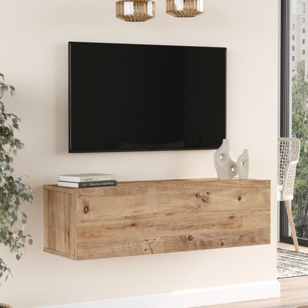 Fernsehtisch Lapinlahti 100x31.5x29.5cm Eiche rustikal
