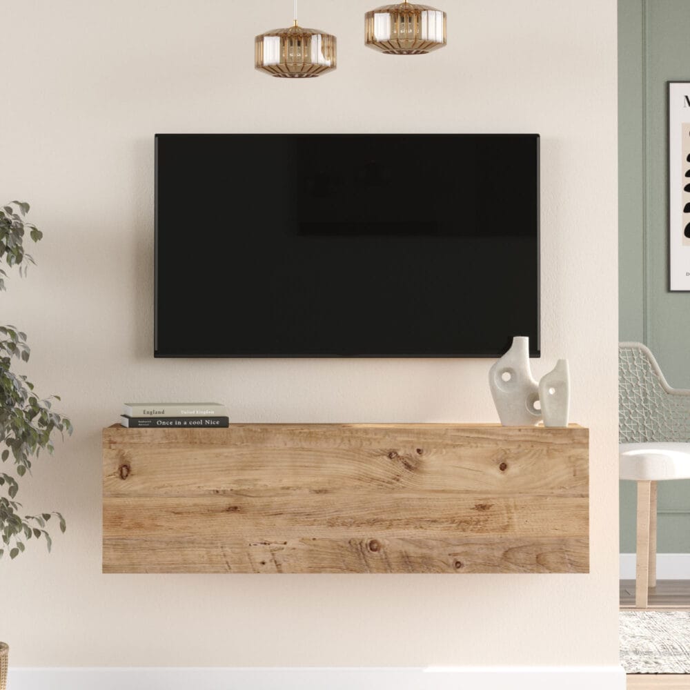 Fernsehtisch Lapinlahti 100x31.5x29.5cm Eiche rustikal