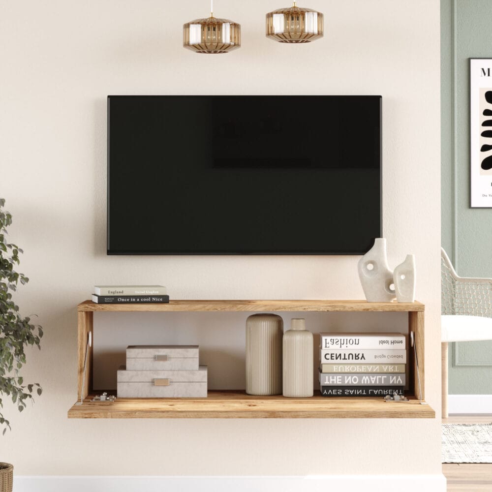 Fernsehtisch Lapinlahti 100x31.5x29.5cm Eiche rustikal