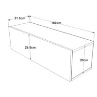 Fernsehtisch Lapinlahti 100x31.5x29.5cm Eiche rustikal/Weiss