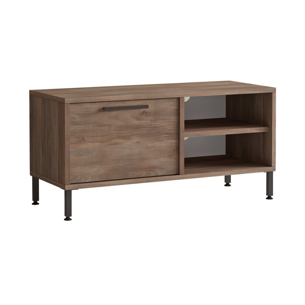 Fernsehtisch Liperi 2 Ablagefächern 90 x 35.5 x 43 cm Eiche grau