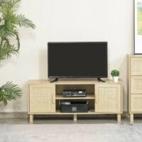 Fernsehtisch TV Lowboard Rattan-Design 115x40x48cm Natur
