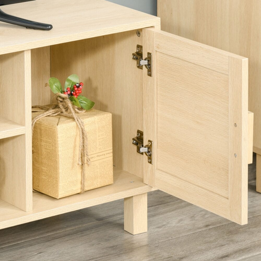 Fernsehtisch TV Lowboard Rattan-Design 115x40x48cm Natur