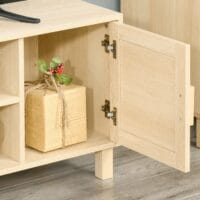 Fernsehtisch TV Lowboard Rattan-Design 115x40x48cm Natur