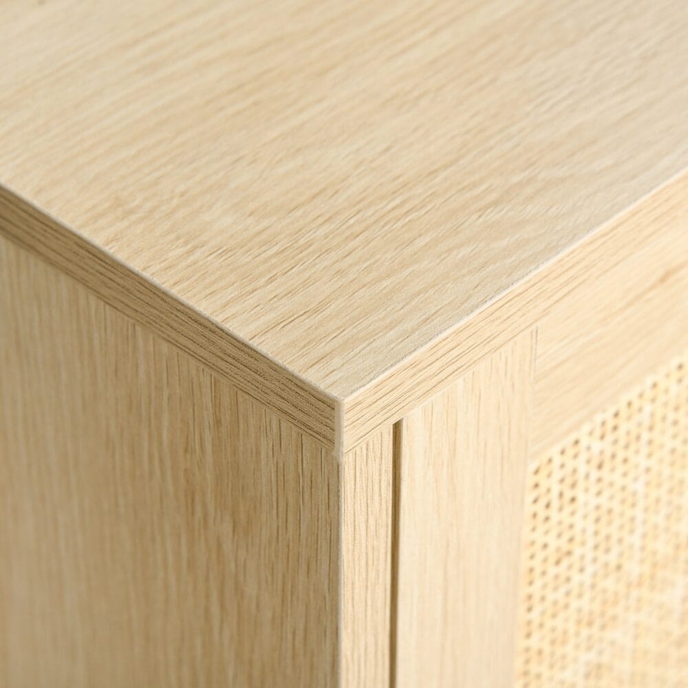 Fernsehtisch TV Lowboard Rattan-Design 115x40x48cm Natur
