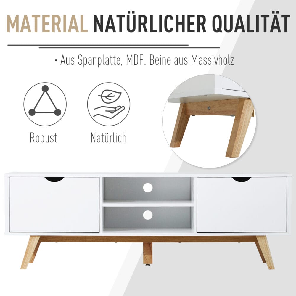 Fernsehtisch TV-Lowboard TV-Kommode Skandinavien weiss