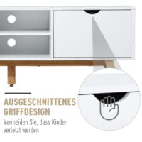 Fernsehtisch TV-Lowboard TV-Kommode Skandinavien weiss