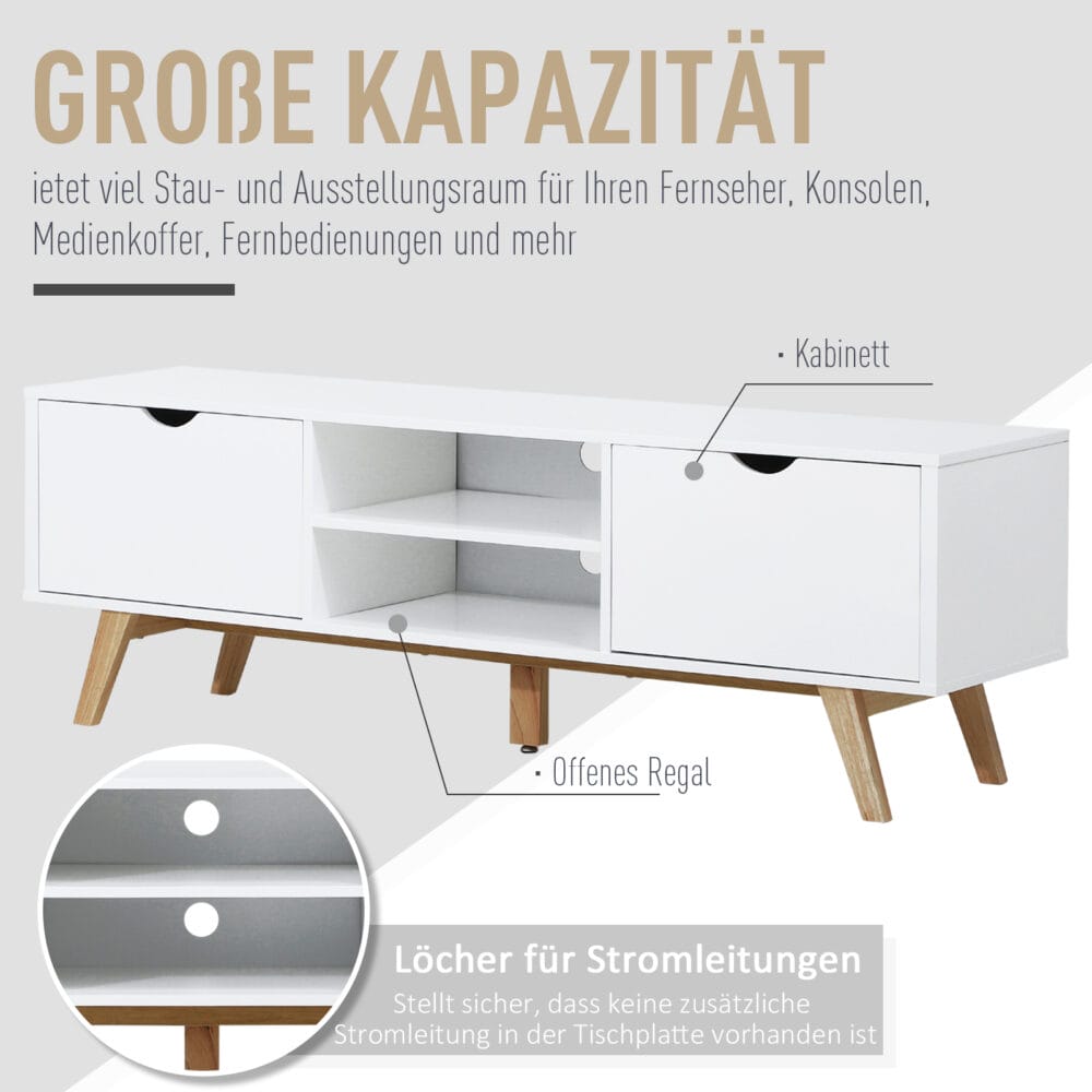 Fernsehtisch TV-Lowboard TV-Kommode Skandinavien weiss