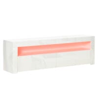 Fernsehtisch mit LED-Lichtleiste Farbwechsel 160x35x50cm weiss