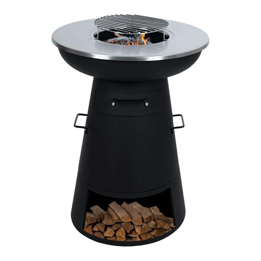 Feuerschale mit Grillplatte JAM-K96 Feuerstelle Edelstahl Ø58cm