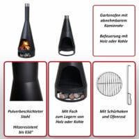 Feuerstelle Terrassenkamin JAM-K90 Terrassenofen 160x55cm