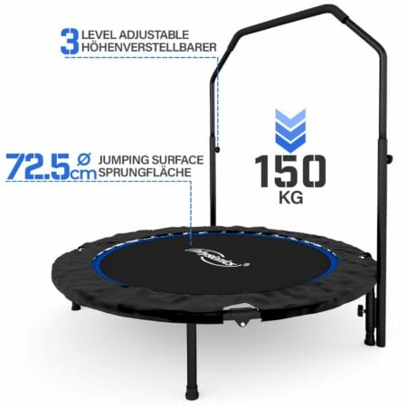 Fitness Trampolin Ø 101 cm Faltbar mit Haltegriff