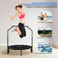 Fitness Trampolin Ø 101 cm Faltbar mit Haltegriff