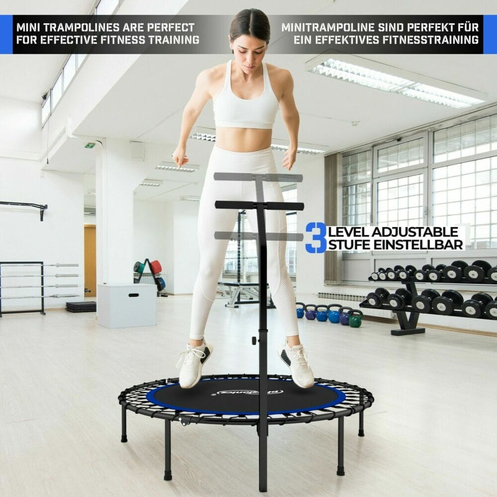 Fitness Trampolin Ø 101 cm Faltbar mit Haltegriff