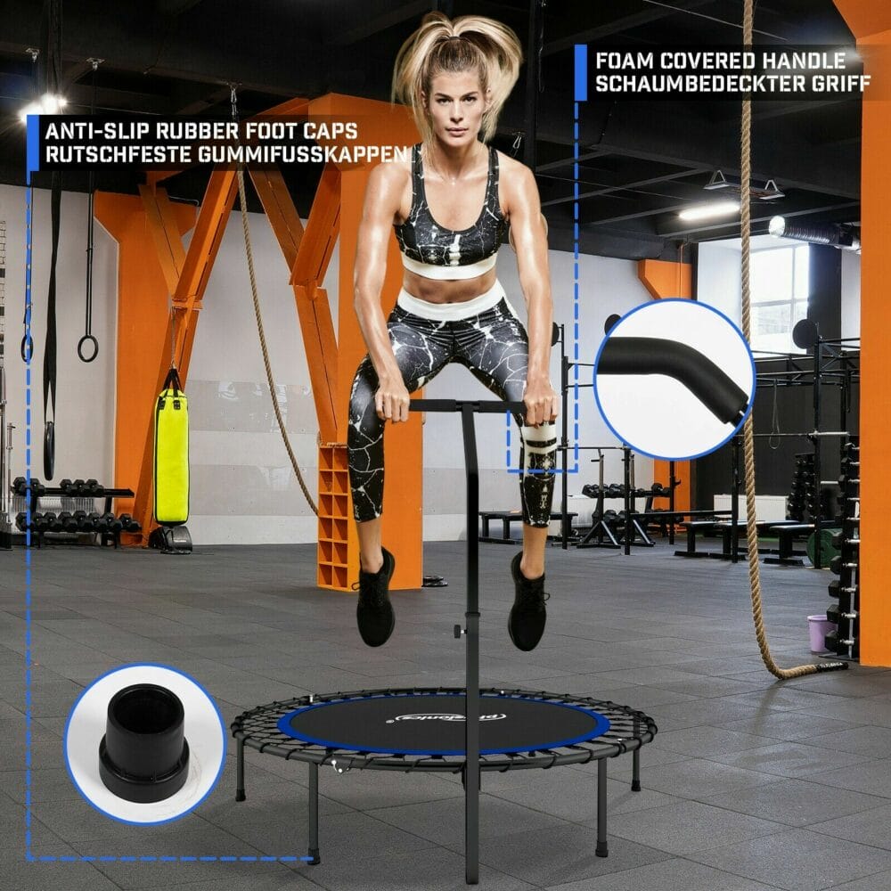 Fitness Trampolin Ø 101 cm Faltbar mit Haltegriff