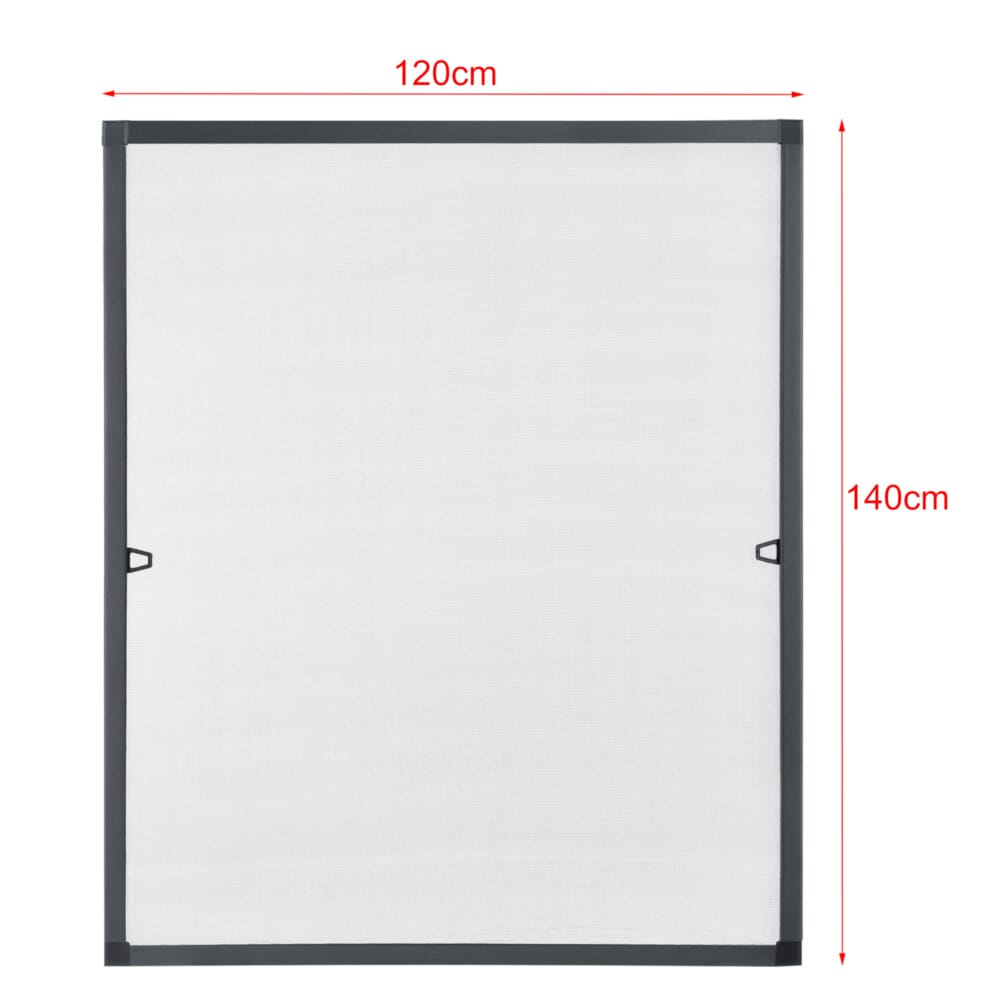 Fliegengitter 120x140 cm mit Alurahmen ohne Bohren zuschneidbar
