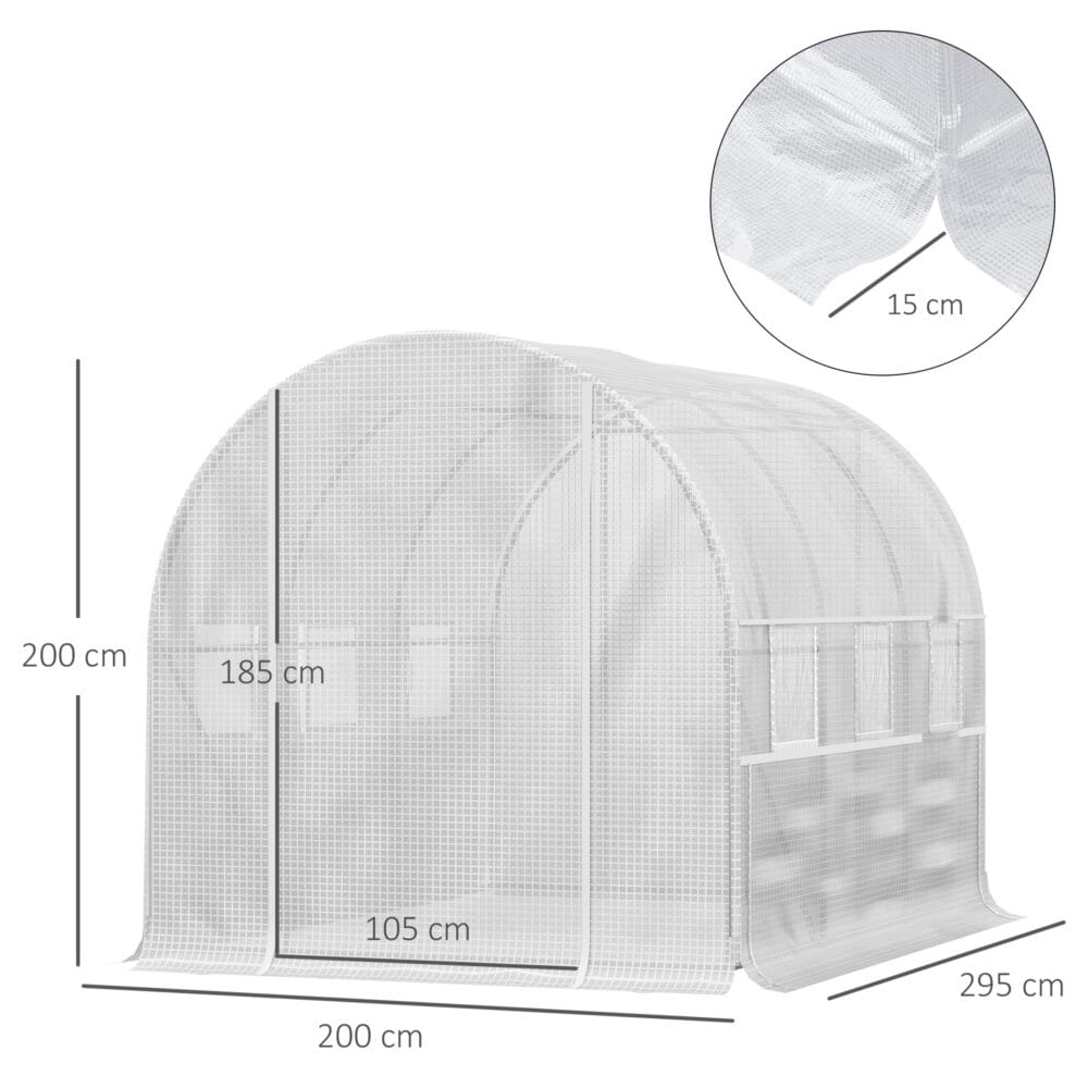 Foliengewächshaus 2.95x2x2m Tunnel-Gewächshaus Treibhaus