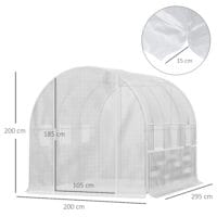 Foliengewächshaus 2.95x2x2m Tunnel-Gewächshaus Treibhaus