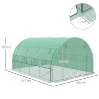 Foliengewächshaus 3.97x3x2m begehbares Folientunnel