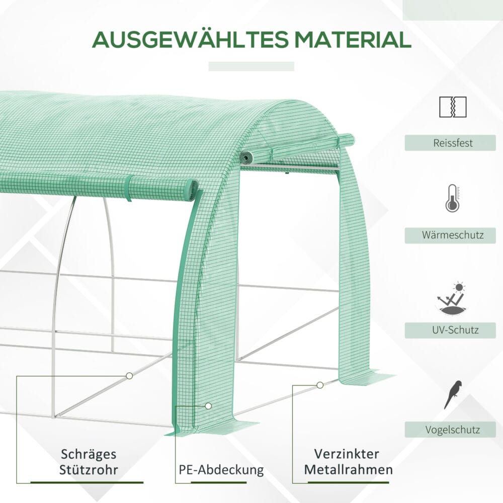 Foliengewächshaus 3.97x3x2m begehbares Folientunnel