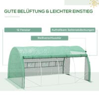 Foliengewächshaus 3.97x3x2m begehbares Folientunnel