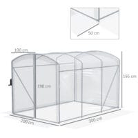 Foliengewächshaus 3x195x2m Folientunnel Treibhaus