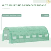 Foliengewächshaus 6x3x2m begehbares Gewächshaus