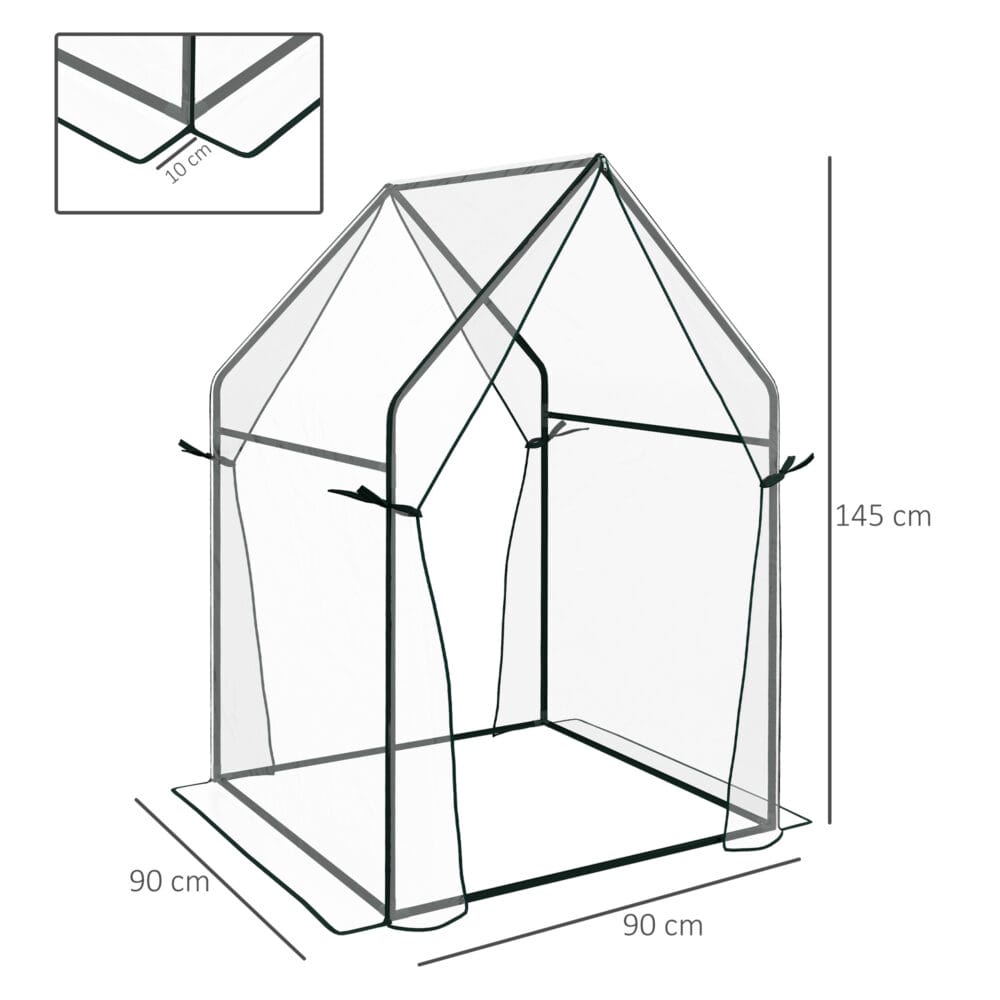 Foliengewächshaus 90x90x145cm Gewächshaus Treibhaus