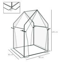 Foliengewächshaus 90x90x145cm Gewächshaus Treibhaus