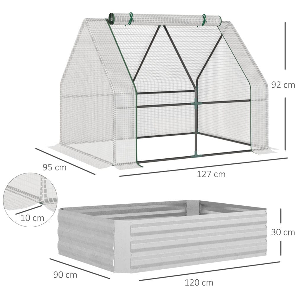 Foliengewächshaus Frühbeet 127x95x92cm Grün Treibhaus