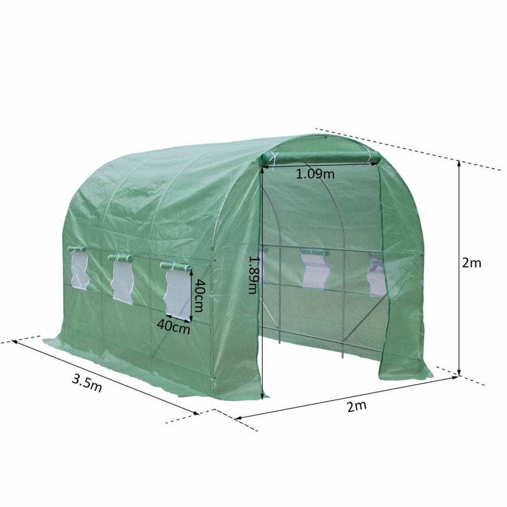 Foliengewächshaus Gewächshaus Folientunnel 350x200x200cm